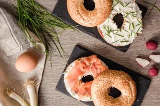 Rainbow Radish Smoked Salmon Bagel